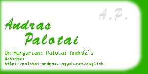 andras palotai business card